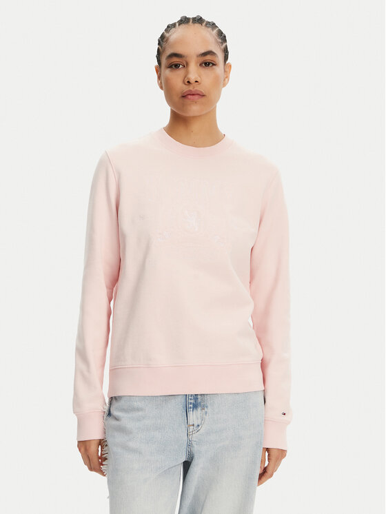 Tommy Jeans Mikina Tonal Crest DW0DW20637 Ružová Regular Fit