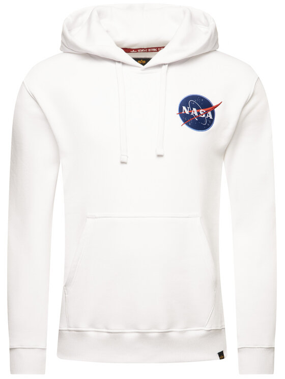 Alpha Industries Felpa Nasa 178317 Bianco Regular Fit Modivo