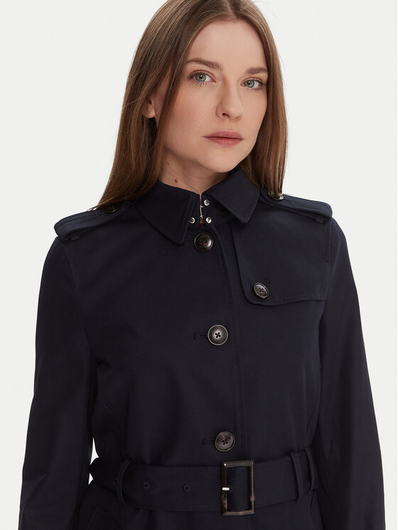 Tommy Hilfiger Tommy Hilfiger Тренч Heritage Single WW0WW24966 Cиній Regular Fit