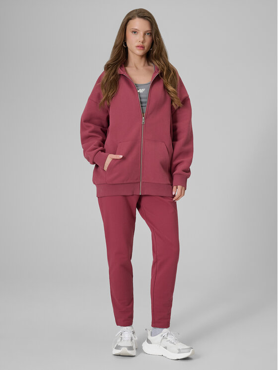 4F 4F Bluza BASIC+ Bordowy Regular Fit