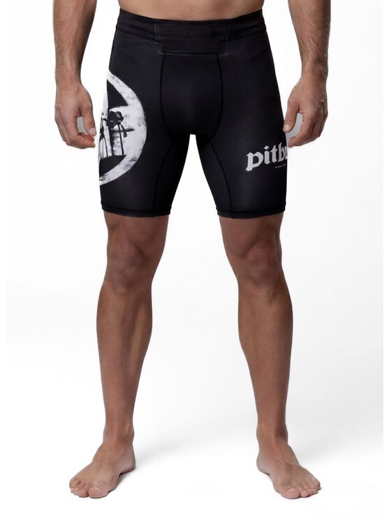 PITBULL PITBULL Szorty sportowe LOGO PALMS Czarny Regular Fit