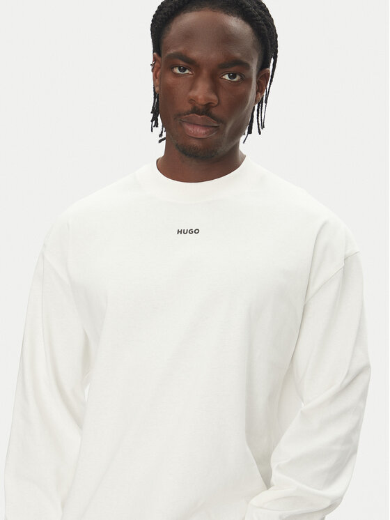 HUGO HUGO Pikkade varrukatega T-särk Daposo 50511029 Beež Relaxed Fit