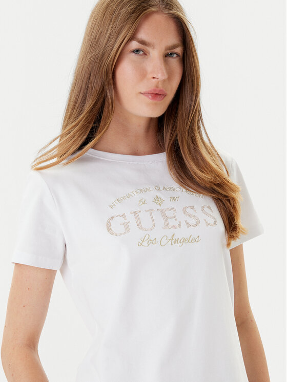 Guess Guess Tričko V5YI13J 1314 Biela Regular Fit
