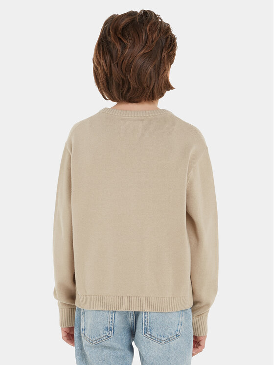 Calvin Klein Jeans Calvin Klein Jeans Sweter Blown Up Logo IB0IB01874 Beżowy Regular Fit