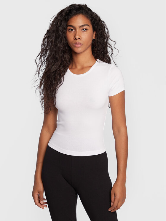 Gina Tricot Gina Tricot Marškinėliai Basic 17957 Balta Slim Fit