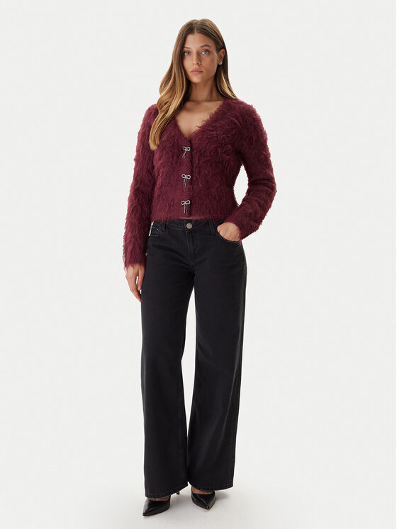 Guess Guess Kardigan W5BR91 Z3JI2 Bordowy Relaxed Fit