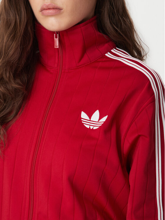 adidas adidas Суитшърт Pinstripe Firebrid Loose Tracktop KS9984 Червен Regular Fit