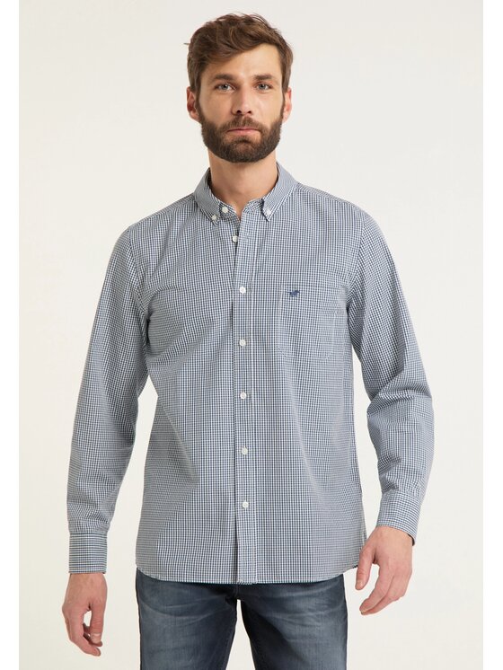 Mustang Mustang Camicia CLEMENS GINGHAM CHK Bianco Regular Fit