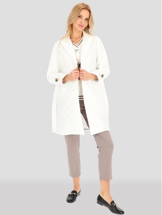 Perso Perso Prechodný kabát BLE 241055 F Écru Regular Fit