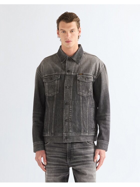 Wrangler Wrangler Kurtka jeansowa ANTI FIT TRUCKER JACKET Szary Regular Fit