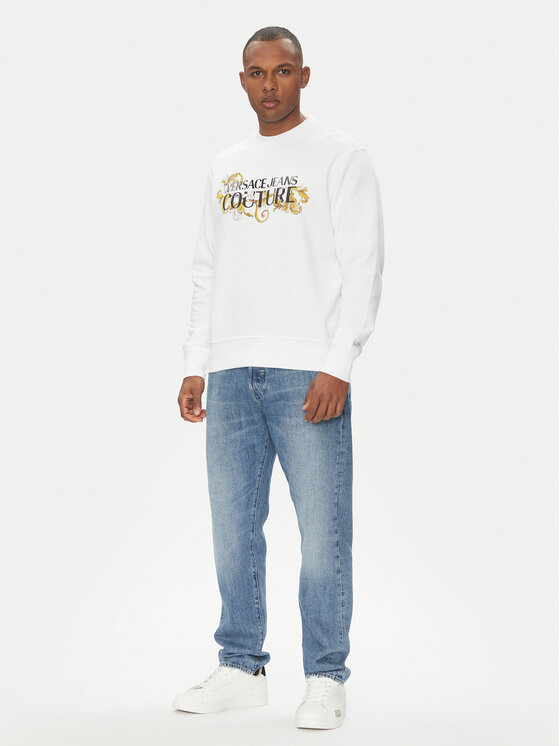 Versace Jeans Couture Versace Jeans Couture Mikina 78GAIC06 Biela Regular Fit
