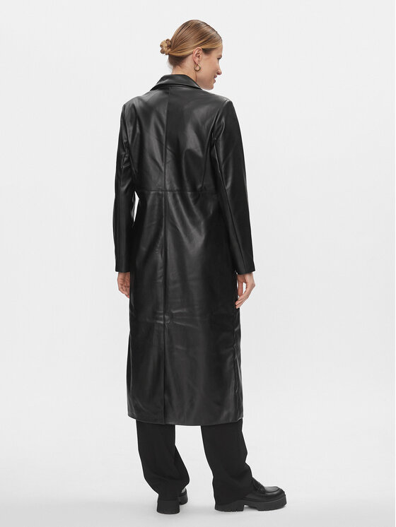 ONLY ONLY Kunstleder-Mantel Saramy 15285300 Schwarz Regular Fit