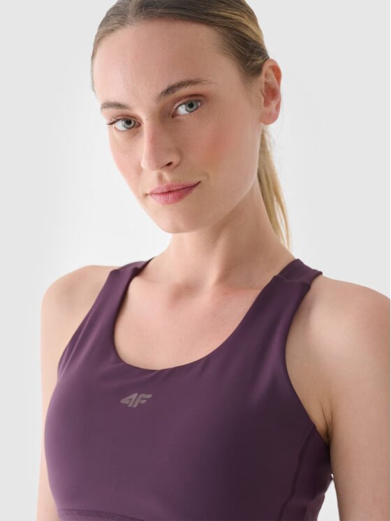 4F 4F Top 4FWAW24TFTSF1067-50S Fioletowy Slim Fit
