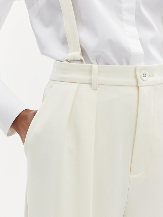 Custommade Custommade Pantaloni din material Pien 999825531 Écru Regular Fit