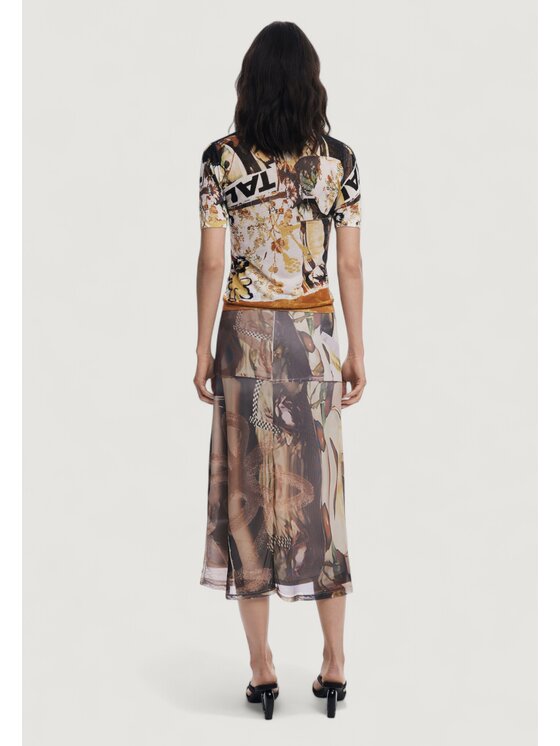 Desigual Desigual Φούστα FAL_COLLAGE Μπεζ Casual Fit