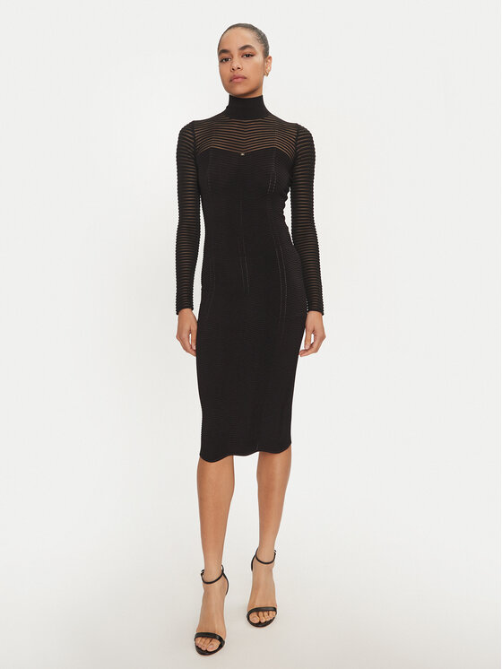 Elisabetta Franchi Každodenné šaty AM-02B-46E2-V400 Čierna Slim Fit