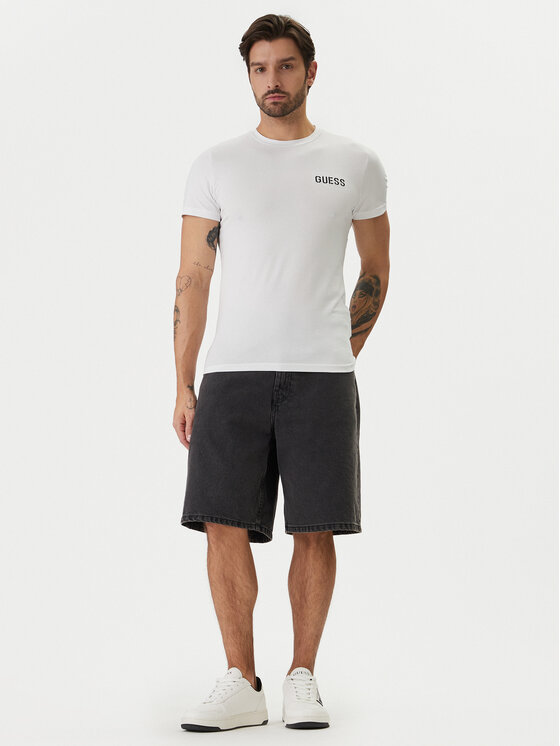 Guess Guess Tricou U6GM03 K6YW1 Alb Slim Fit