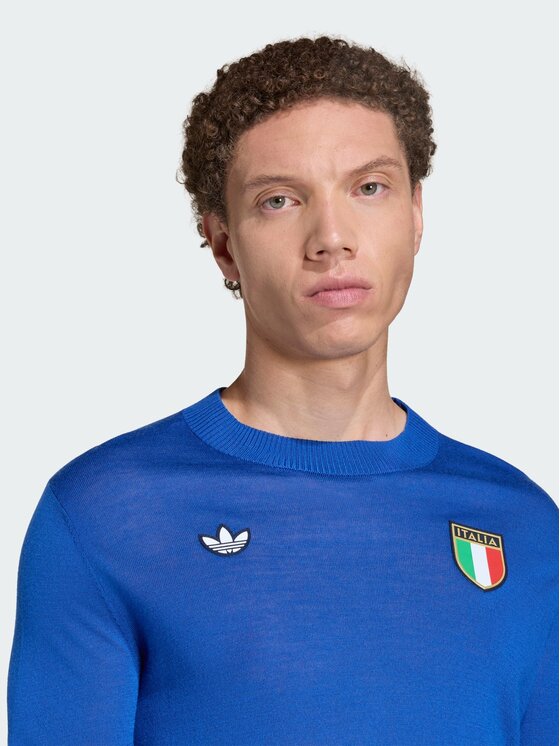 adidas adidas Koszulka techniczna Italy 70s jersey Błękitny Slim Fit