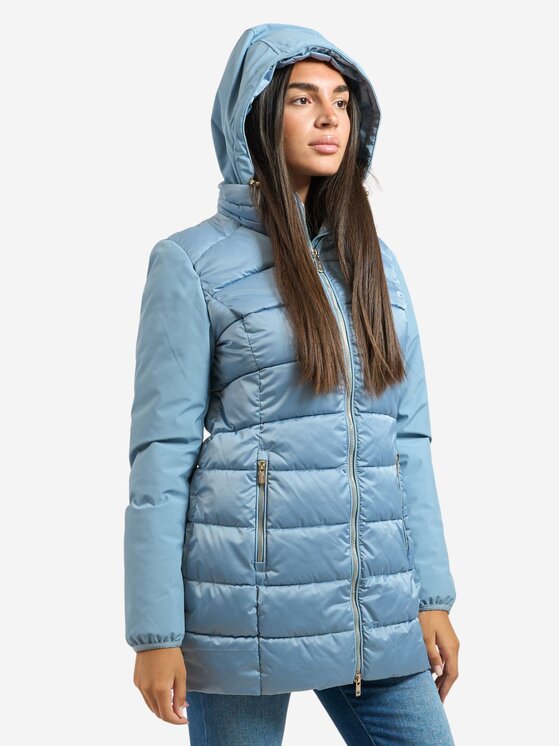 Yes Zee Yes Zee Giubbotto piumino giubbino donna Celeste Regular Fit