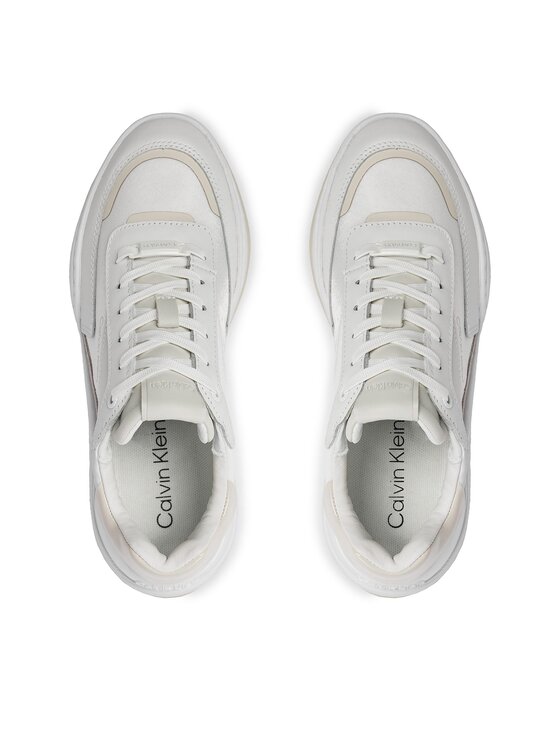 Calvin Klein Calvin Klein Sneakersy Cloud Wedge Lace Up-Pearlized HW0HW02040 Biały
