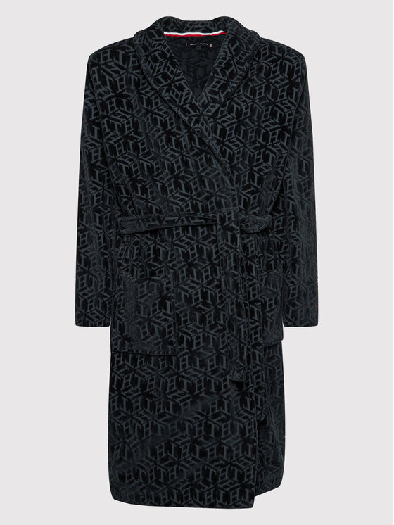 Tommy Hilfiger Tommy Hilfiger Bademantel Bathrobe Allover Logo UM0UM02540 Dunkelblau