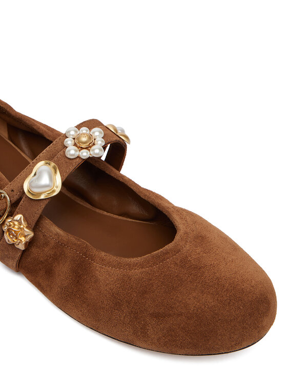 Stuart Weitzman Stuart Weitzman Baleriny Socharming Mary Jane SN125 Brązowy
