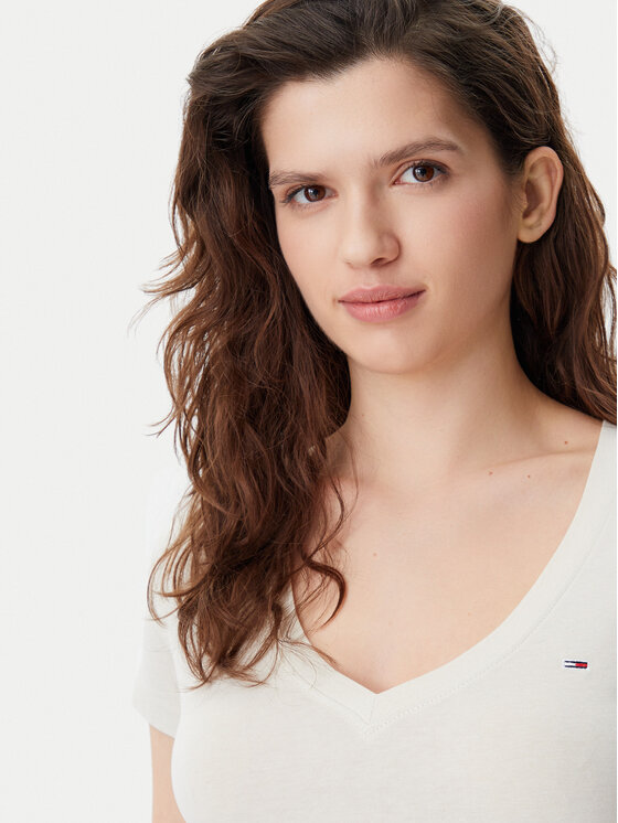 Tommy Jeans Tommy Jeans T-Shirt DW0DW20458 Béžová Slim Fit