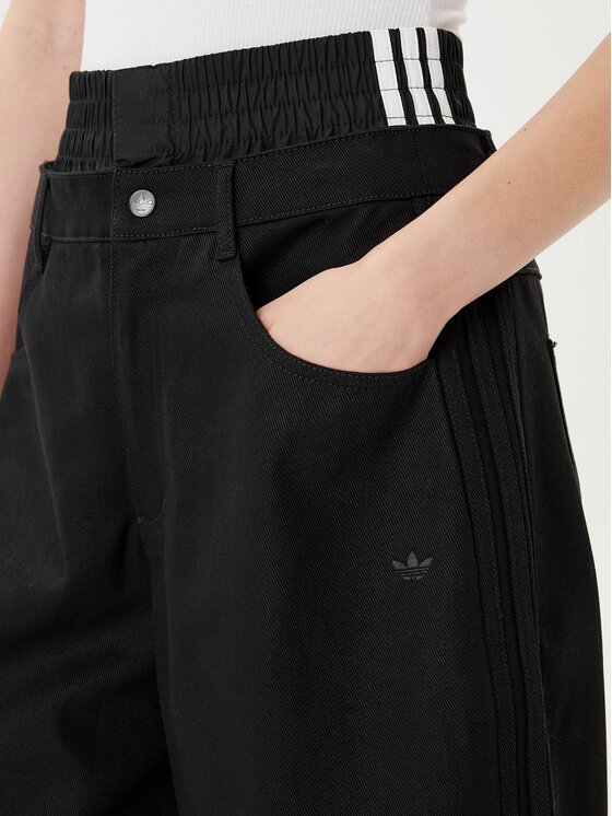 adidas adidas Szorty jeansowe Firebird Utility JX7592 Czarny Regular Fit