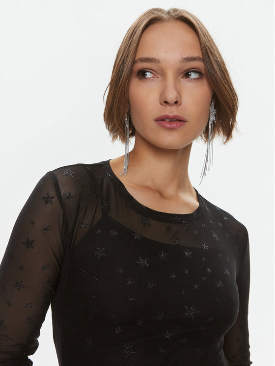 Please Please Kokteilinė suknelė A1VNCAP000 Juoda Slim Fit
