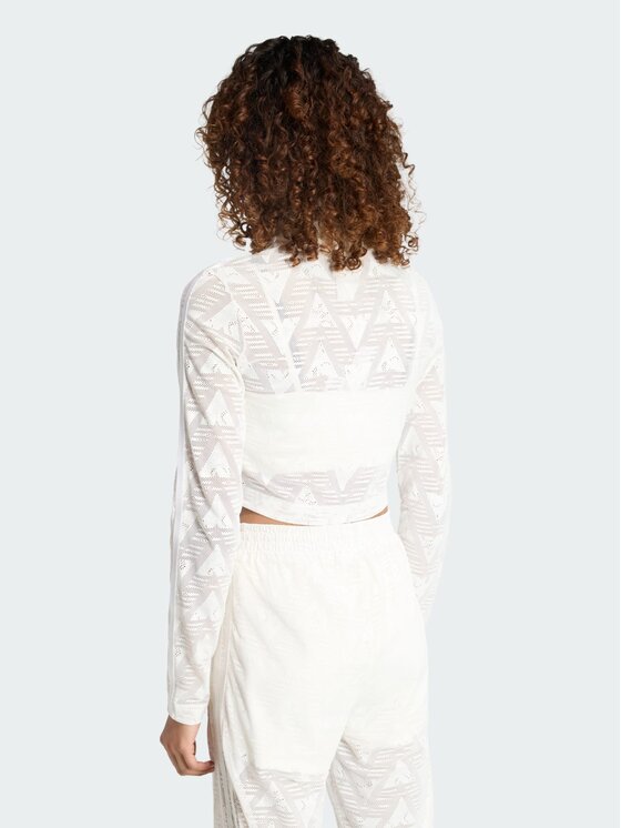 adidas adidas Bluza FIREBIRD CLASSIC LACE Biały Slim Fit