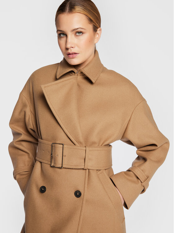 IRO IRO Cappotto di lana Kealia AR037 Marrone Regular Fit