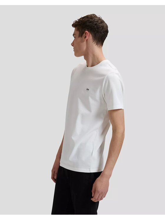 Lee Lee T-Shirt SS PATCH LOGO TEE Biały Regular Fit
