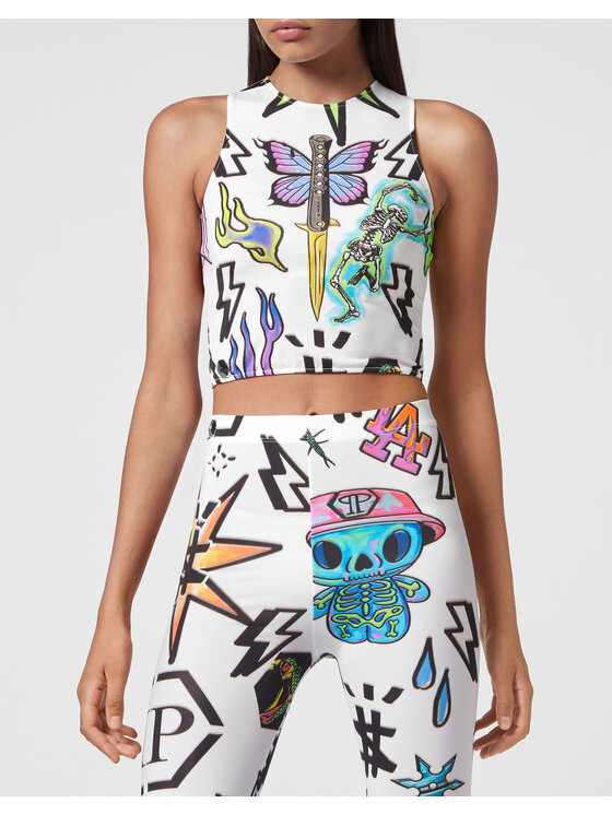 PHILIPP PLEIN PHILIPP PLEIN Tank top 4239 Bílá Skin Tight Fit