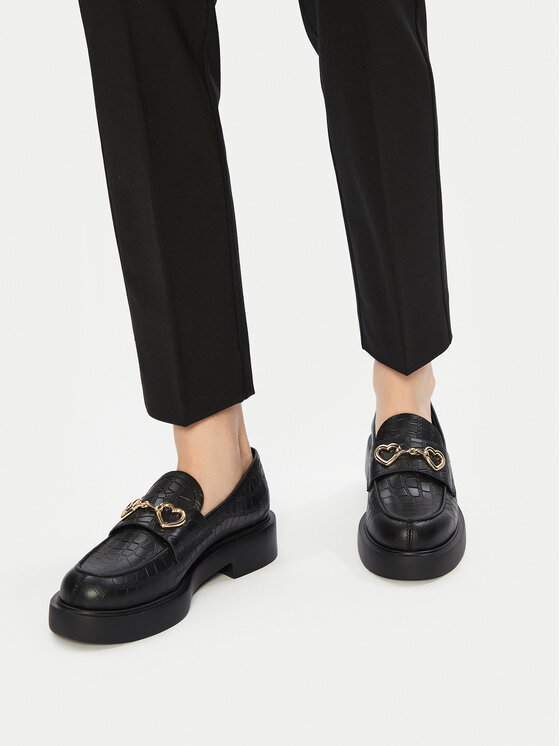 LOVE MOSCHINO LOVE MOSCHINO Loafersy JA10394G1MIB0000 Czarny