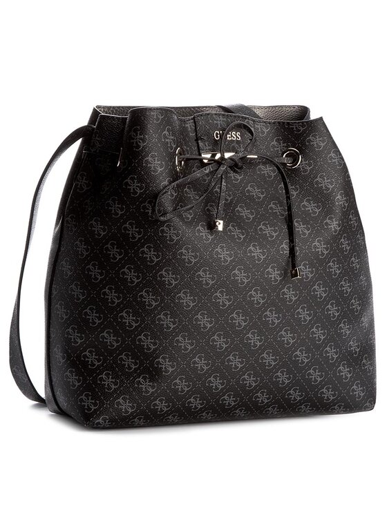 Guess Guess Дамска чанта Bobbi Inside Out Drawstring HWSM64 22290 Черен