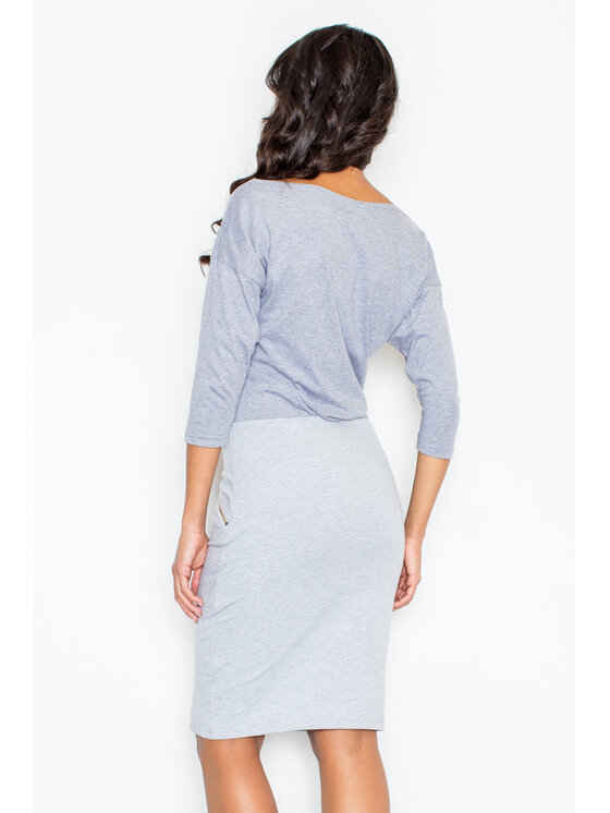 FIGL FIGL Sukienka codzienna M252 Szary Regular Fit