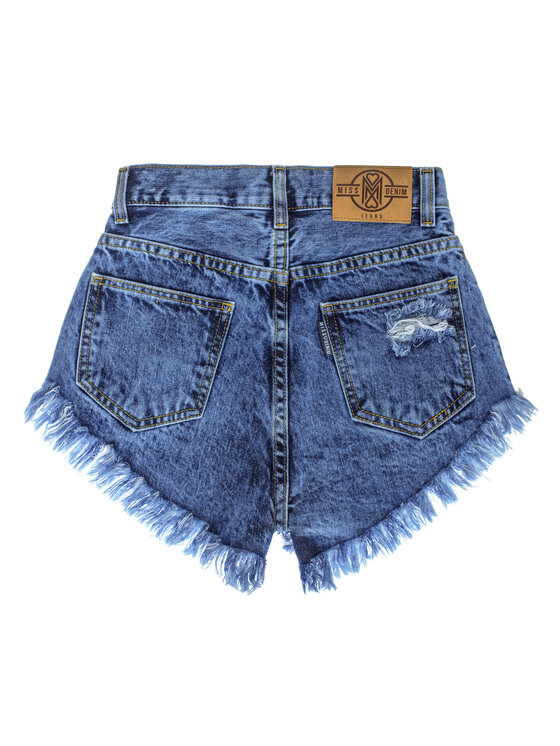 MissDenim MissDenim Szorty jeansowe High Waist Niebieski Regular Fit