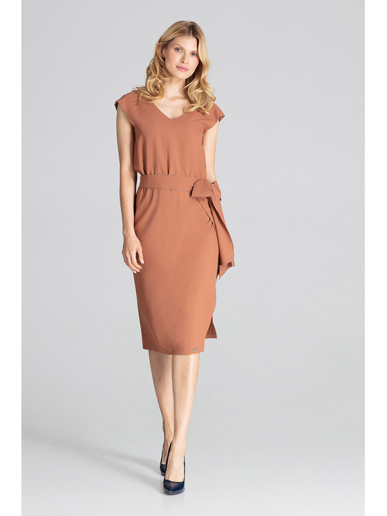 FIGL FIGL Sukienka M674 Brązowy Regular Fit