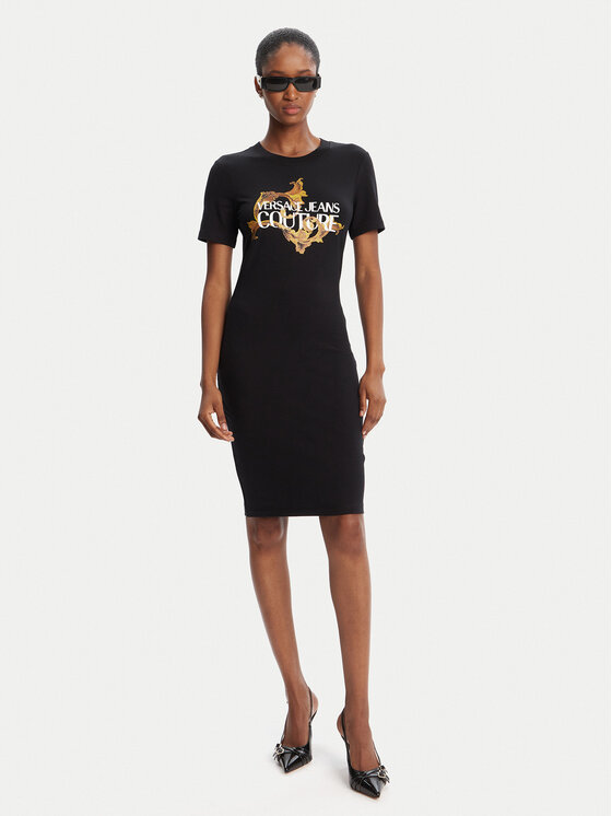 Versace Jeans Couture Versace Jeans Couture Rochie de zi 79HAOE06 CJ02E Negru Regular Fit
