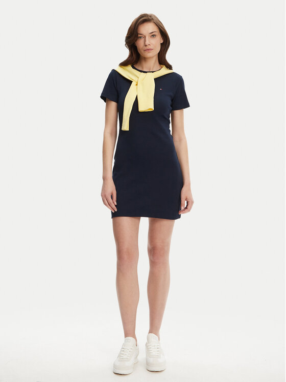 Tommy Hilfiger Tommy Hilfiger Každodenní šaty New Cody WW0WW42721 Tmavomodrá Slim Fit