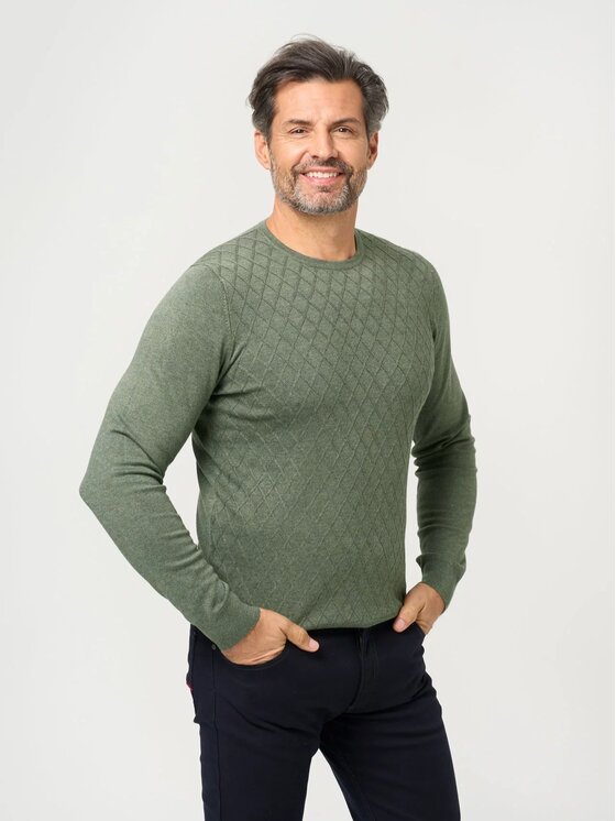 Willsoor Willsoor Sweter 71420 Zielony Anatomic Fit
