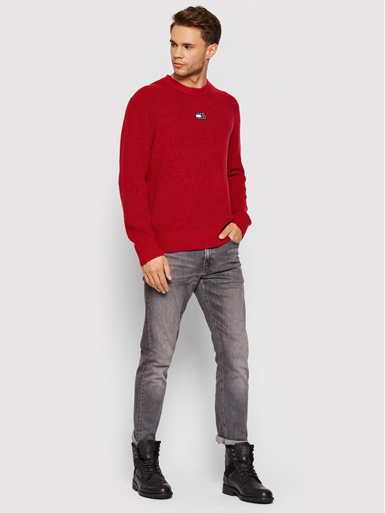 Tommy Jeans Tommy Jeans Maglione Solid Badge DM0DM11341 Rosso Relaxed Fit