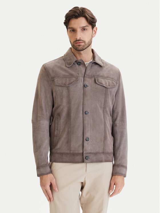 Milestone Geacă de piele Maurice 611613 60745 Maro Regular Fit