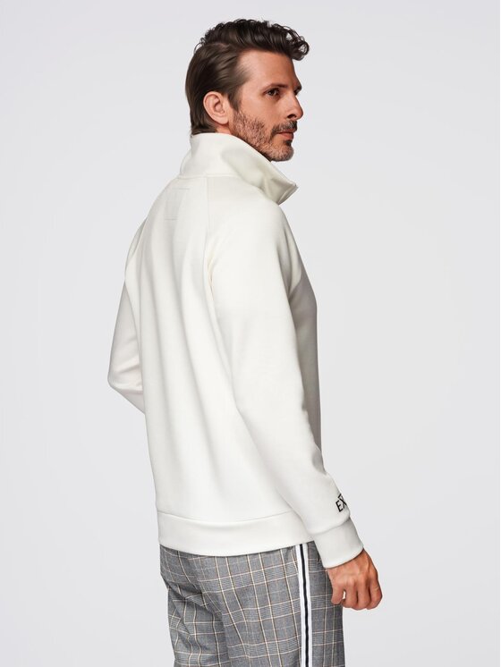 Ombre Ombre Bluza OM-SSZP-0211 Biały Slim Fit