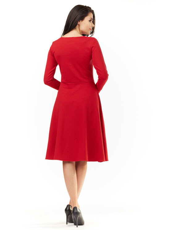 Awama Awama Každodenné šaty L060 Červená Basic Fit