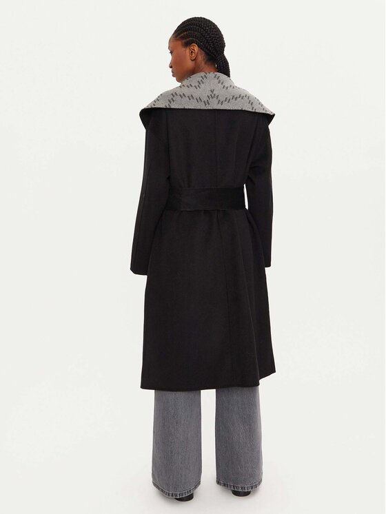 KARL LAGERFELD KARL LAGERFELD Μάλλινο παλτό 246W1502 Γκρι Loose Fit