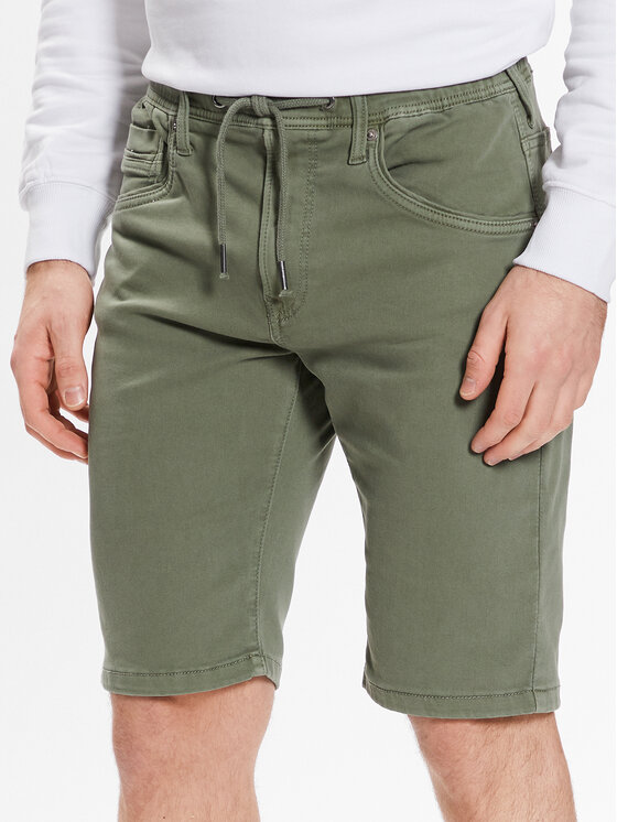 Pepe Jeans Pantalon scurți din material Jagger Short PM800920 Verde Slim Fit