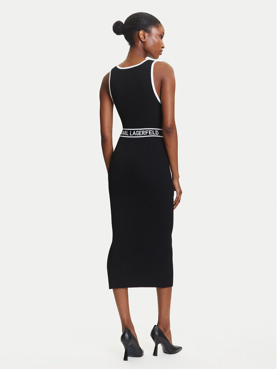 KARL LAGERFELD KARL LAGERFELD Vsakodnevna obleka A3W13039 Črna Slim Fit