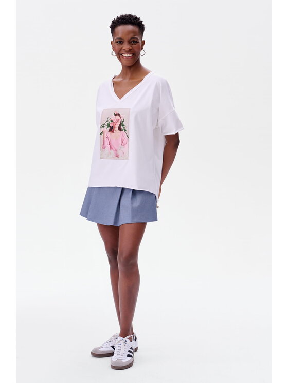 blue shadow blue shadow Bluzka Laris Écru Regular Fit