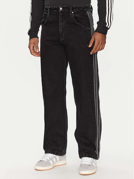 adidas adidas Jeansy adicolor Denim Firebird JC6718 Černá Straight Fit